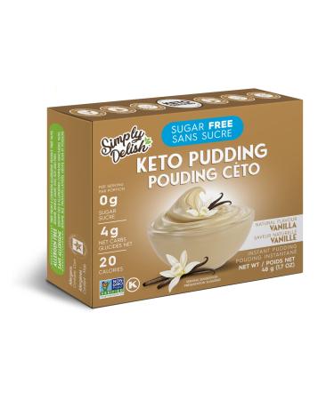 Simply Delish Natural Instant Vanilla Pudding - Sugar Free, Non GMO, Gluten Free, Fat Free, Vegan, Keto Friendly - 1.7 OZ (Pack of 1)
