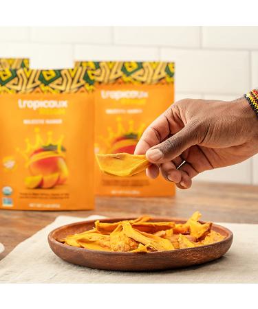 Organic Dried Mango Pack - Healthy Vegan Snacks for Kids & Adults | Tropicaux Reign | Non GMO, No Added Sugar | 3oz x 2 Pack (6oz Total) - Buy Online on SooperMarket.com