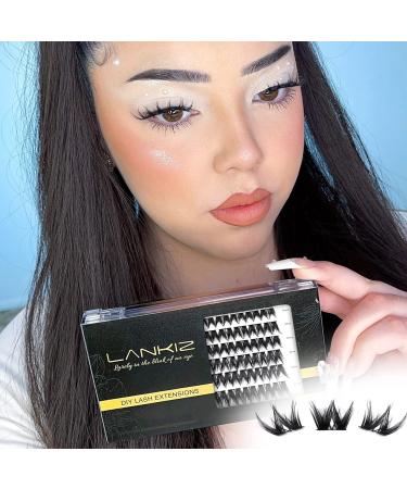 Lankiz 0.07 D Curl Single Eyelash Extensions - 10-16mm Cluster Lashes | 48 PCs DIY Artificial Fake Lashes for Home Use - Buy Online on SooperMarket.com