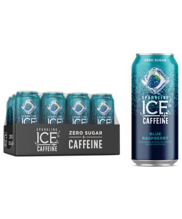 Sparkling Ice +Caffeine Blue Raspberry Sparkling Water. Caffeinated Sparkling Water from Coffee Beans and Green Tea Extracts for the Perfect Pick-Me-Up. 473 mL (Pack of 12) Blue Raspberry (Caffeine) 473 ml (Pack of 12)