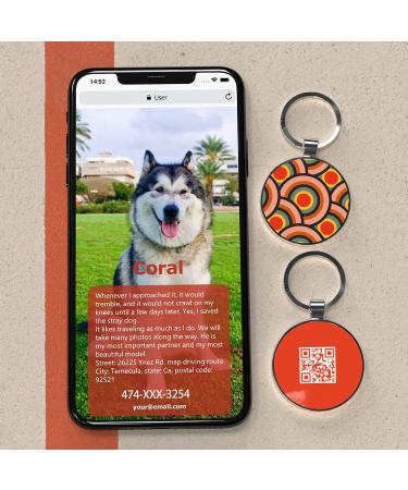 DISONTAG QR Code Dog ID - Personalized Social Page | Free Online Pet Profile | Modifiable Privacy Control (Round) A2 - Buy Online on SooperMarket.com