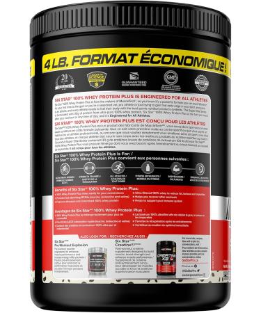 Whey Protein Powder + Creatine Monohydrate | Six Star 100% Whey Protein Plus (Cookies and Cream 4 lbs) and Creatine X3 Powder (Fruit Punch 35 Servings) Cookies & Cream 1.8 kg (Pack of 1) + Powder - Buy Online on SooperMarket.com