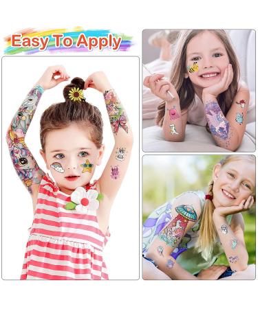 52 Kids Full Arm Temporary Tattoos - Planet, Astronaut, Dolphin, Dinosaur, Unicorn, Bunny & More! Long-Lasting Fake Arm Tattoos for Boys & Girls - Buy Online on SooperMarket.com