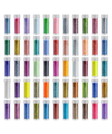 Ultra Fine Holographic and Iridescent Glitter  55 Colors Extra Fine Resin Glitter Powder  Craft Glitter for Resin Tumblers Art Crafts Making  Cosmetic Glitter for Nail Body Eye Face Hair Makeup Fine Glitter