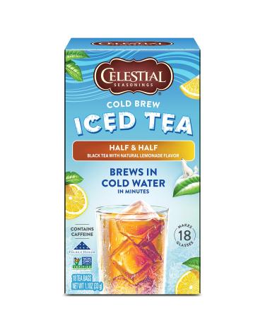 Celestial Seasonings Cold Brew Iced Tea Half & Half Black Tea with Natural Lemonade 18 Tea Bags 1.1 oz ( 33 g)