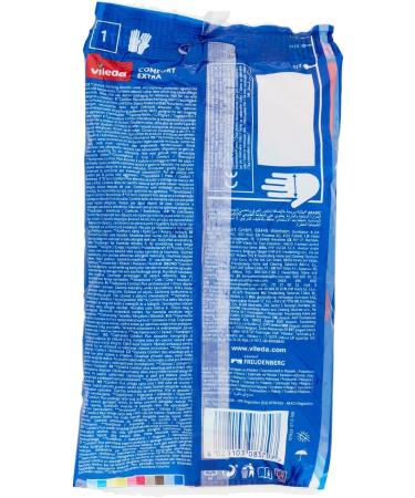 Vileda Comfort & Care Rubber Gloves with Chamomile Lotion - Size S (1 Pair) | Soft & Durable Cleaning Gloves for Sensitive Skin - Buy Online on SooperMarket.com