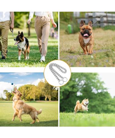 Durable Metal Choke Chain Dog Collar for Outdoor Training - Small, Medium, Large Sizes - Adjustable Silver Necklace - L 65cm, 4.0mm Diameter - Buy Online on SooperMarket.com