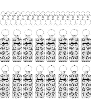 16 Pieces Volleyball Chapstick Holder Keychains Volleyball Lipstick Balm Holder Keychain Clip-on Chapstick Sleeve Pouch with 16 Pieces Metal Clip Cords for Chapstick Tracker