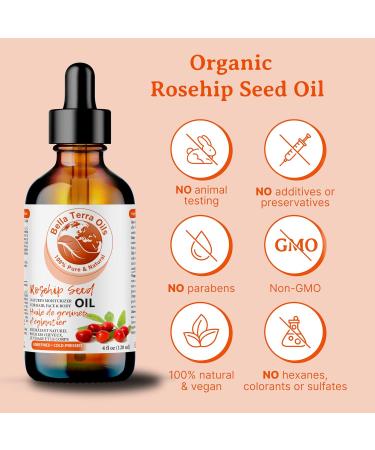 Rosehip Seed Oil. 120ml. 100% Pure. Cold-pressed. Unrefined. Chemical-free. Rich in Vitamin C. Great for Mature Skin. Natural Moisturizer for Hair Skin. 120 ml (Pack of 1) - Buy Online on SooperMarket.com