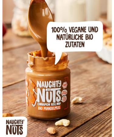 Naughty Nuts Bio Mandelmus Cinnamon Roll - 100% Natural & Vegan Almond-Cinnamon Spread | No Palm Oil & Sugar | Perfect Topping for Muesli | 250g - Buy Online on SooperMarket.com