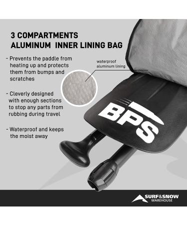 BPS 'Deluxe' SUP Paddle Bag - 2-Piece or 3-Piece in Black - Shoulder Strap for Easy Carry - Protect Your Paddle on the Go - Buy Online on SooperMarket.com