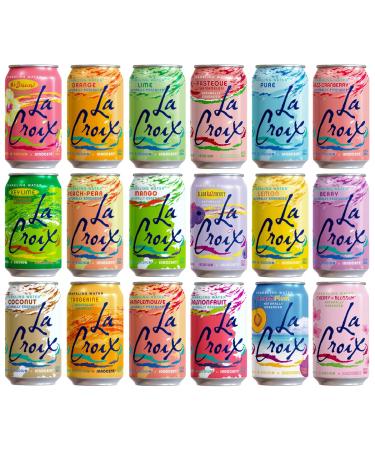 La Croix Sparkling Water Variety Pack, 12 Fl Oz Cans - In Sanisco Box (18 Pack)