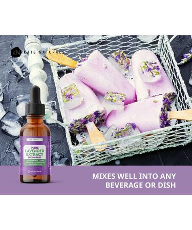 Lavender Extract (1oz) by Kate Naturals - 100% Natural & Vegan Flavoring for Baking & Drinks | Gluten-Free Edible Oil - Culinary Lavender Extract - Buy Online on SooperMarket.com