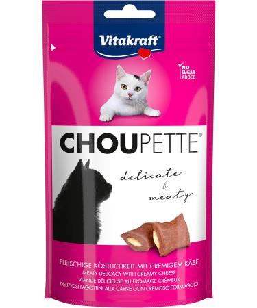 Vita Power Choupette Cat Snack with Cheese Filling - Meaty Sugar-Free Treats in Recyclable Bag (9x40g) - Global Shipping Available - Buy Online on SooperMarket.com