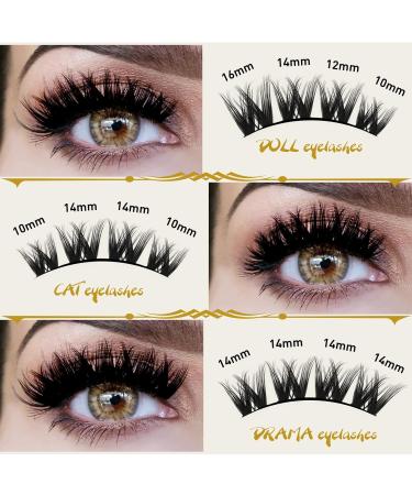 B&Q Cluster Lashes 10mm - 72 Clusters | D Curl Individual Natural Eyelash Extensions - Soft Fluffy DIY Lash Extensions - Buy Online on SooperMarket.com