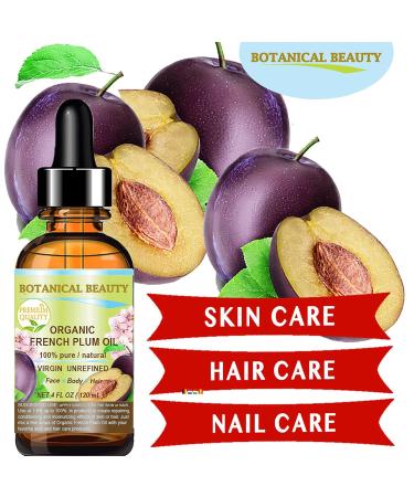 Buy 100% Pure Organic Plum Oil - Cold Pressed Carrier Oil for Face Skin Hair & Nails | 4 Fl. oz - Botanical Beauty - Buy Online on SooperMarket.com