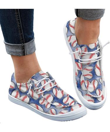 BLUGY Women's Fashion Casual Baseball Canvas Sneakers - Blue, Size 38 - Buy Online on SooperMarket.com
