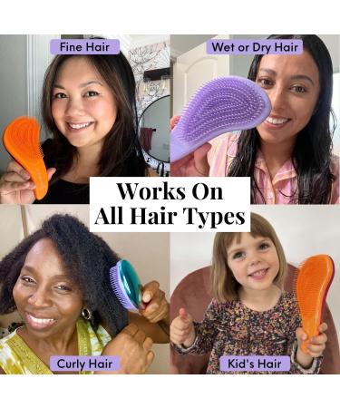 Detangle Hair Brush for Curly, Straight, Thick, or Natural Hair - Gentle Detangling Hairbrush for Kids, Women & Toddlers - Flexible Bristles - Lily England - Pink - Buy Online on SooperMarket.com