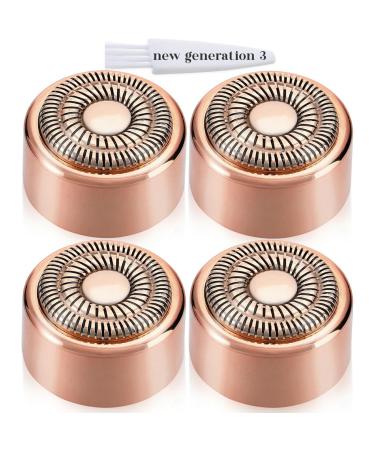 Replacement Heads New Generation 3 for Finishing Touch Flawless Facial Hair Remover Ring Light New Version Replacement Blades for Women 18K Gold-Plated Rose Gold for Flawless GEN 3 Gold