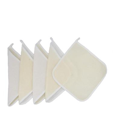 5 Pack Soft Weave Home Spa Bath Shower Exfoliating Massage Face Body Wash Cloths Dual-Sided With Exfoliating Scrub and Soft Terry Cloth Towel