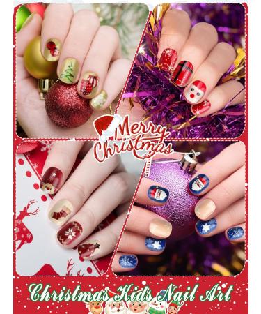 Kalolary 288PC Christmas Press-On Nails for Kids | Fun 3D Santa Snowman Tree Designs | Holiday Nail Art Decoration - Buy Online on SooperMarket.com