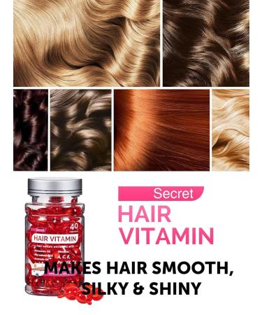 Hair Treatment Serum & Capsule Oil - No Rinse Argan Macadamia Avocado | Vitamins A C E Pro B5 - Conditioner for All Hair Types (40 Capsules - Buy Online on SooperMarket.com
