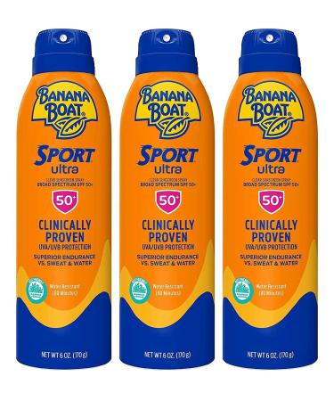 Banana Boat Continuous Spf50 + Spray Sport 6 Ounce (Powerstay) (177ml) (3 Pack)