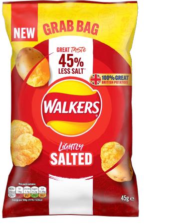 Walkers Less Salt Lightly Salted 45g - Reduced Sodium Chips | 1 Pack - Buy Online on SooperMarket.com