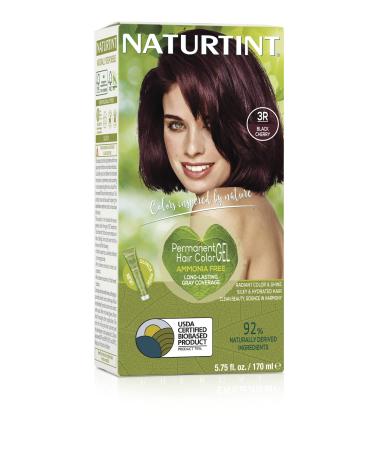 Naturtint Permanent Hair Color 3R Black Cherry (Pack of 1)  Ammonia Free  Vegan  Cruelty Free  up to 100% Gray Coverage  Long Lasting Results