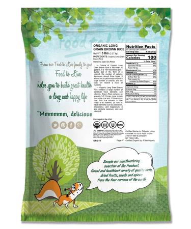 Organic Long Grain Brown Rice 5 lbs | Non-GMO, Whole Grain, Raw, Kosher, Vegan | Chewy Texture, High in Fiber | Ideal for Salads, Pilafs | Great Side Dish | Bulk Pack - Buy Online on SooperMarket.com