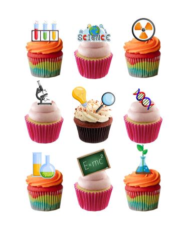 33 Stand Up Science Biology Chemistry Physics Themed Edible Wafer paper Cake Toppers Decorations