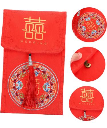 MAGICLULU 2 Pcs Tassel Fabric Red Envelope Hongbao Envelopes Lucky Money Packets Chinese New Year Red Packet Purses for Weddings Red Purse Wedding Cloth Envelopes Money Bag Brocade Christmas Assorted Color 1x2pcs 18X10.5CMx2pcs - Buy Online on SooperMarket.com