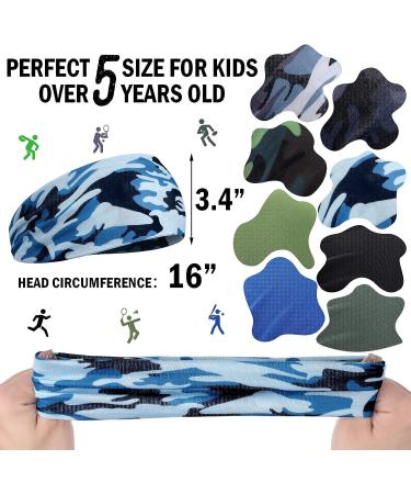 Elastic Kids Sports Wicking Headbands Set - 8 Pieces | Breathable Athletic Sweatbands for Boys and Girls | Ideal for Football, Basketball, Running | Toddler to Children Size - Buy Online on SooperMarket.com