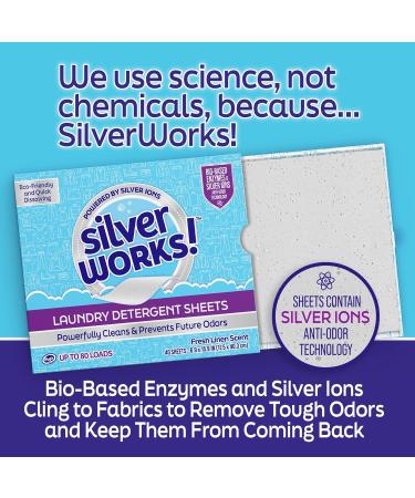 Premium Laundry Detergent Sheets - Silver Ion Odor Elimination | Powerful Fresh Linen Washer Sheets (40 Sheets - Buy Online on SooperMarket.com