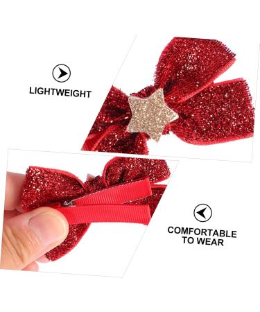 ABOOFAN 4 Pairs Bow Tie Bowknot Hairbands Barrette Ponytail Hair Ties Elastic Hair Band Elastic Hair Tie Christmas Bowknot Hairpin Bowknot Barrette Bride Star Shape Fabric Props - Buy Online on SooperMarket.com