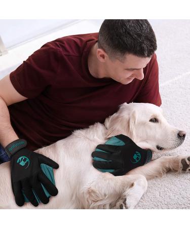 COOLJOB Patented Pet Grooming Gloves with Web - Reusable & Washable Brush for Dogs, Cats, Horses - Hair Remover & Massage Tool - Shedding Supplies for Washing & Bathing - Men's One Size - Buy Online on SooperMarket.com