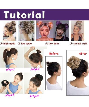 Synthetic Messy Hair Bun Scrunchie Updo in Purple - Bridal & Wedding Hairpiece for Women & Kids - Buy Online on SooperMarket.com