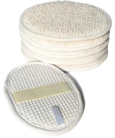 6Pack (Large 6.3x4.3 inches) Exfoliating Face Body Pad (100% Soft Terry Cloth) Cloth Materials Loofah Sponge Scrubber Brush Close Skin for Men and Women When Bath Spa and Shower