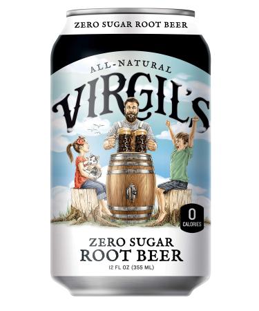 Virgil’s, Zero Sugar Root Beer, Great Tasting Zero Calorie Keto Friendly Soda (6 - 12oz cans) Root Beer 12 Fl Oz (Pack of 6)