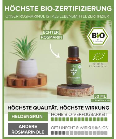 Buy Heldengr n Bio Rosemary Oil 50ml - Natural Hair Growth Oil for Hair Loss | 100% Pure Rosemary Oil - Stimulate Hair Growth - Buy Online on SooperMarket.com