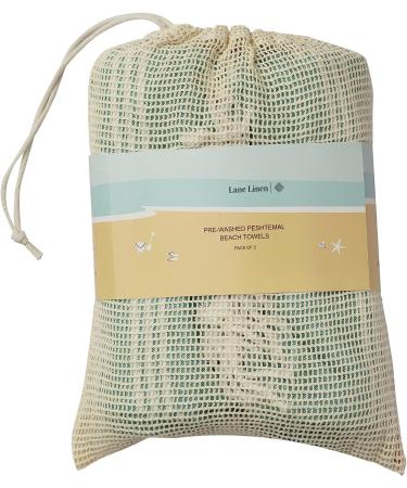 2-Piece Set: 100% Cotton Beach Towel with Beach Bag - Oversized 39x71 Towels for Adults - Quick Dry Sand Towels - Travel Beach Towel - Beige - Buy Online on SooperMarket.com
