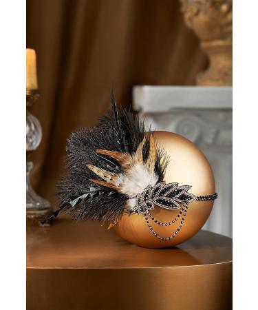 BABEYOND Feather Headpiece Sequined Showgirl Flapper Headband 1920s Accessories (style 1) - Buy Online on SooperMarket.com