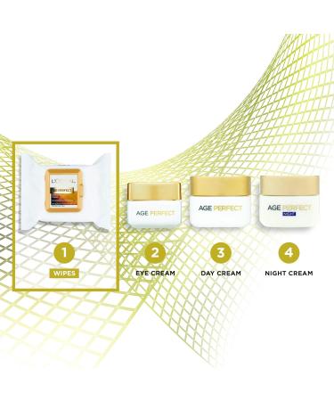 L'Or al Paris Age Perfect Cleansing Wipes Mature Skin 25 count (Pack of 1) Face Wipes x25 - Buy Online on SooperMarket.com