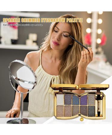 10 Colors Glitter Eyeshadow Pallet Shimmer Colorful Eyeshadow Palette Makeup Diamond Bright Makeup Shimmery Highly Pigmented Waterproof Long-lasting Sweatproof Practice Make Up - Buy Online on SooperMarket.com