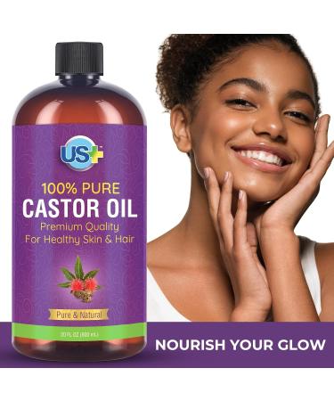 20oz 100% Pure Castor Oil - Cold-Pressed & Unrefined - Hexane-Free BPA-Free - Premium USP Grade for Healthy Skin & Hair - International Shipping Available - Buy Online on SooperMarket.com