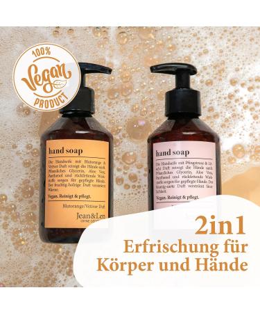 Jean & Len Hand Soap Fruity Scented of Blood Orange and Woody Vetiver 250 ml - Buy Online on SooperMarket.com