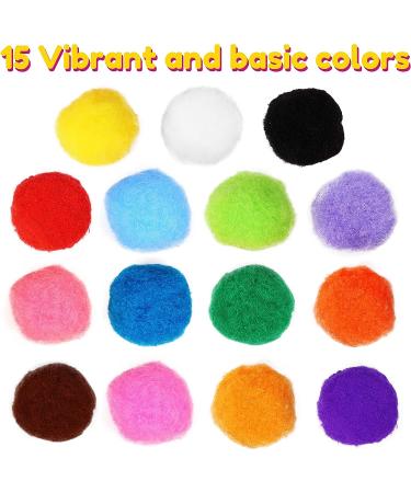 Caydo 200pcs 2 Inch Large Pom Poms with 100pcs Wiggle Eyes - Assorted Colors for DIY Crafts and Decorations - Buy Online on SooperMarket.com