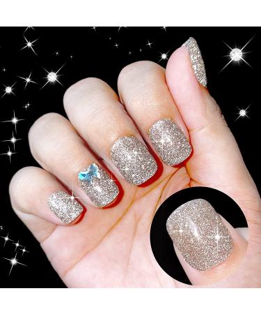 YTD Likomey Reflective Glitter Gel Nail Polish 15ml - Champagne Gold Sparkly Disco DJ Nail Gel - UV Soak Off Varnish for Salon & DIY Manicure - Buy Online on SooperMarket.com