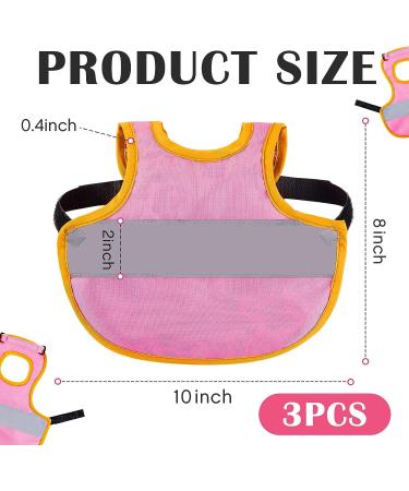 3 Pcs Adjustable Reflective Hen Vest Set - Chicken Harness & Saddle Aprons for Feather Protection - Ideal for Duck, Goose, Poultry, Dog - Pink - Buy Online on SooperMarket.com