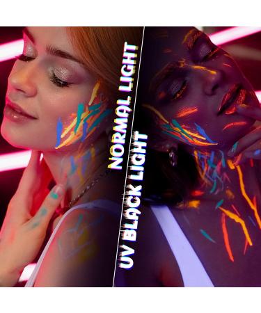 UV Face and Body Paint Glow Set - 8 Fluorescent Colors for Halloween Art Party Fancy Makeup - Buy Online on SooperMarket.com